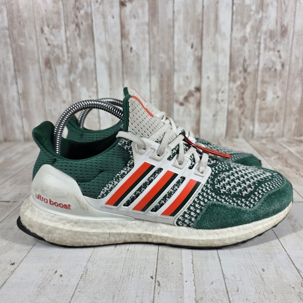 Adidas Ultra Boost 1.0 Miami Hurricanes Green Orange White HQ5884 Womens 6.5
